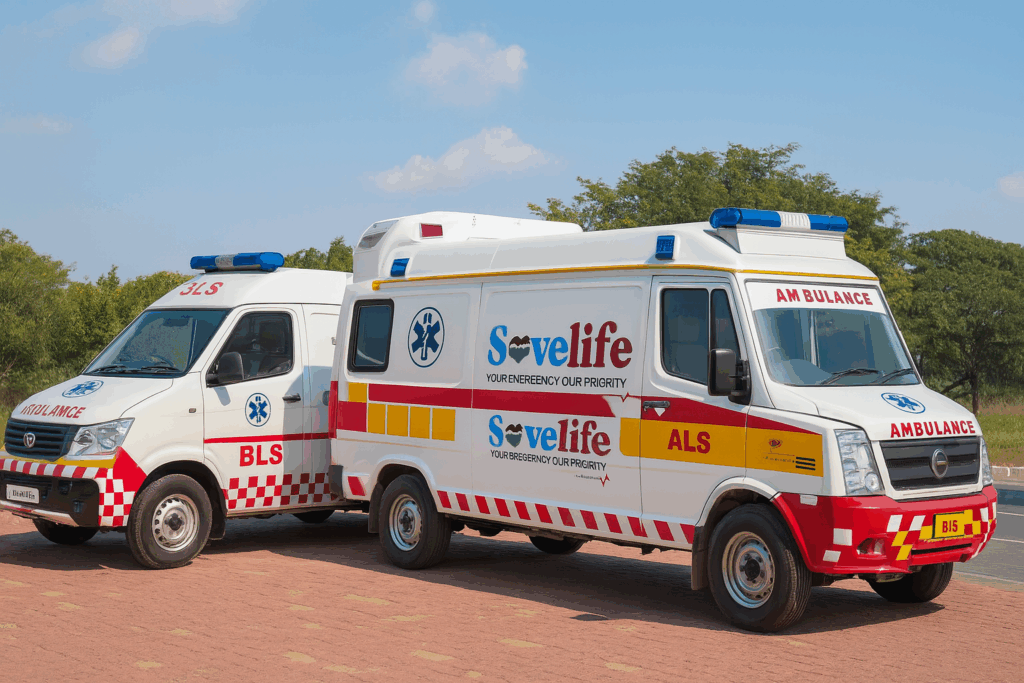 Savelife Health Services BLS and ALS Ambulance Vehicles