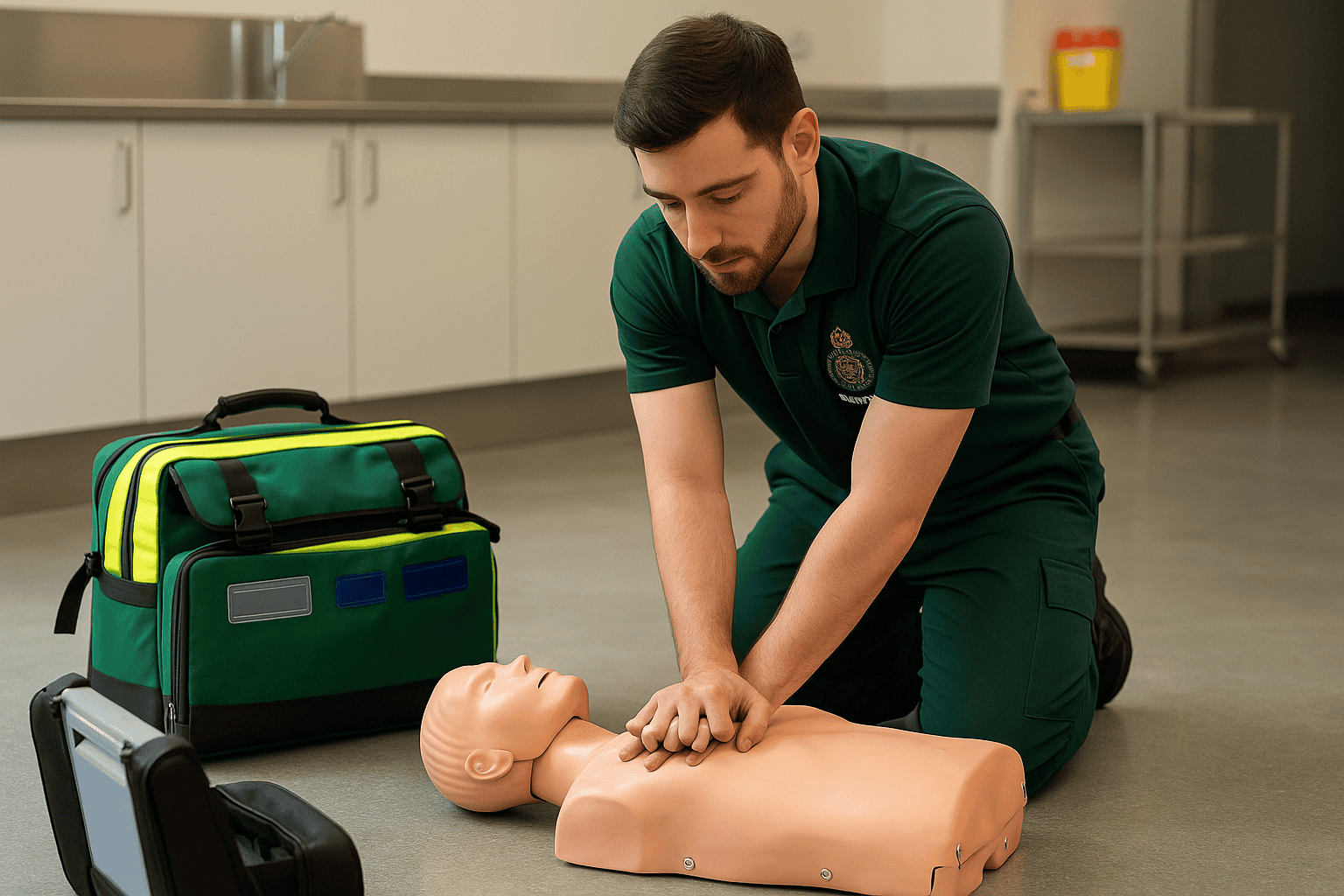 Savelife training programs banner showing emergency responders in training session