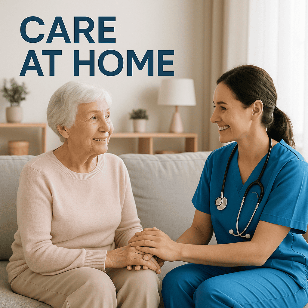 home care services nurse checking vitals of patient at home