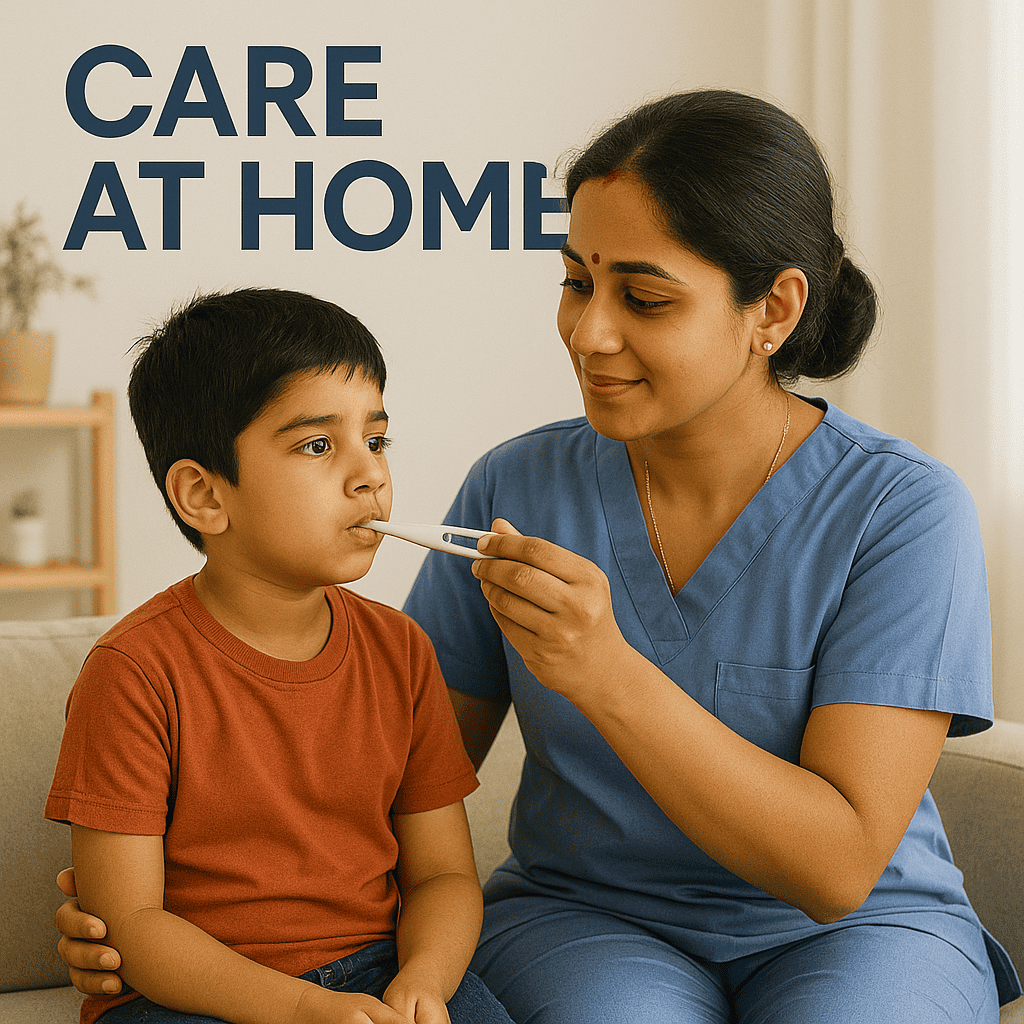 home care services nurse checking vitals of patient at home