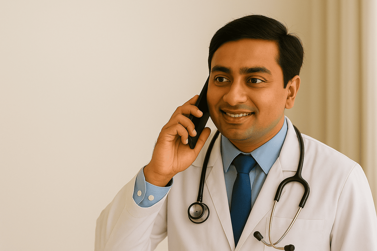 Health care doctor providing home visit consultation to elderly patient