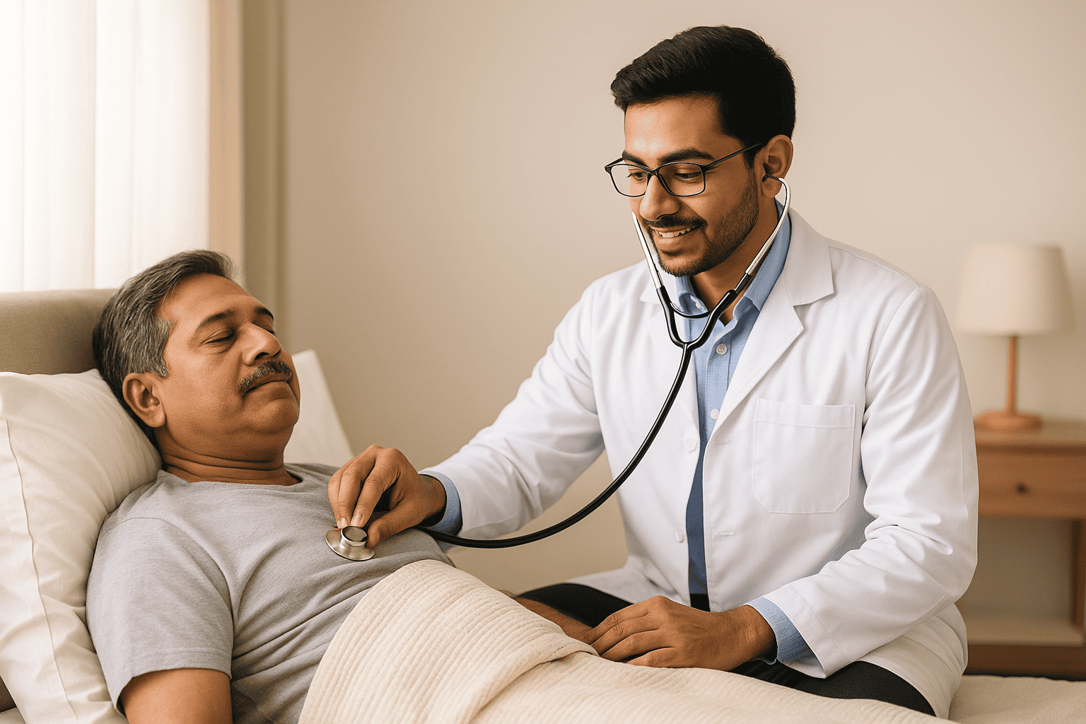 Health care doctor providing medical consultation to patient at clinic
