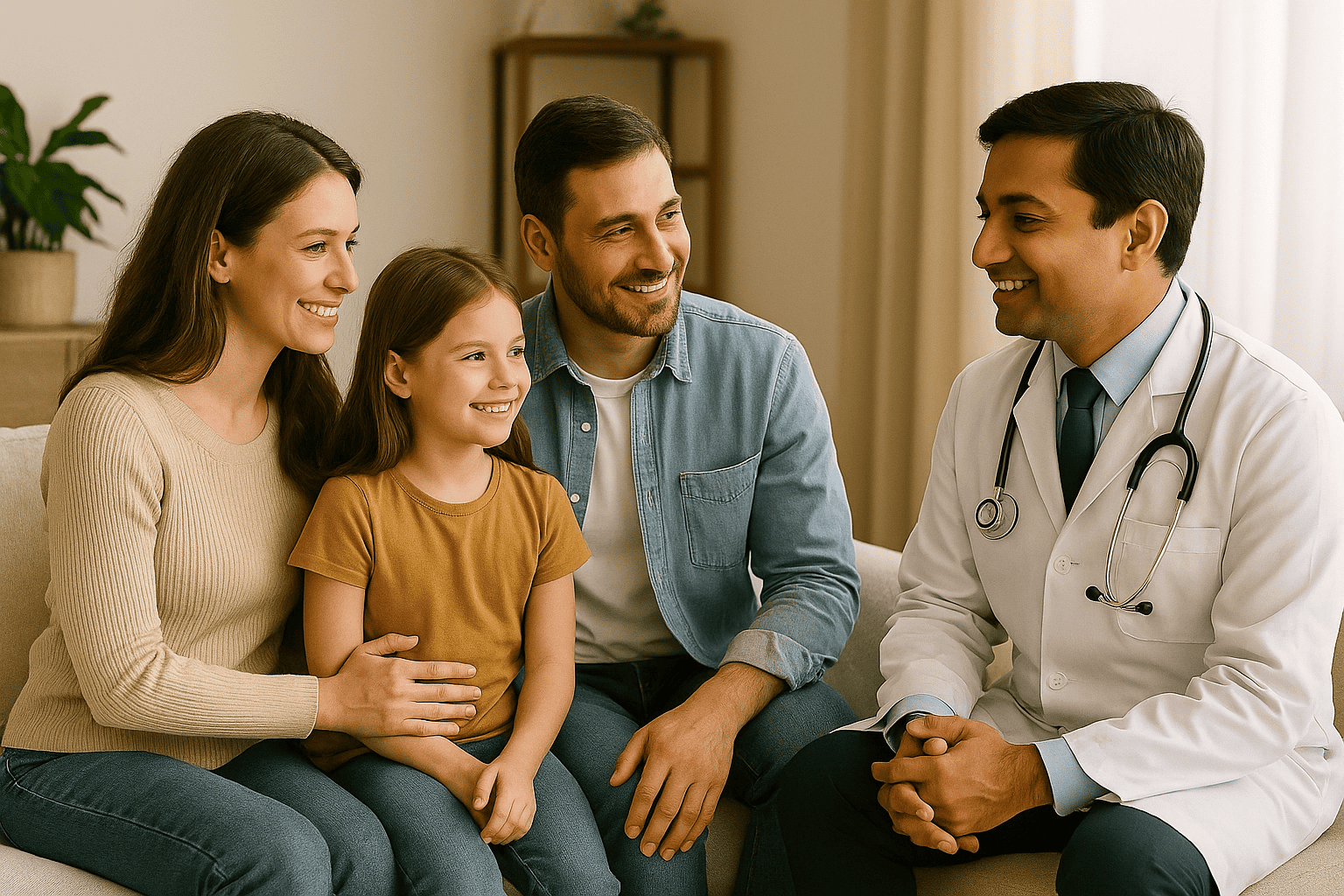 Health care doctor providing medical consultation to patient at clinic